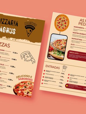 Imagem de portfolio de um cardápio para uma pizzaria